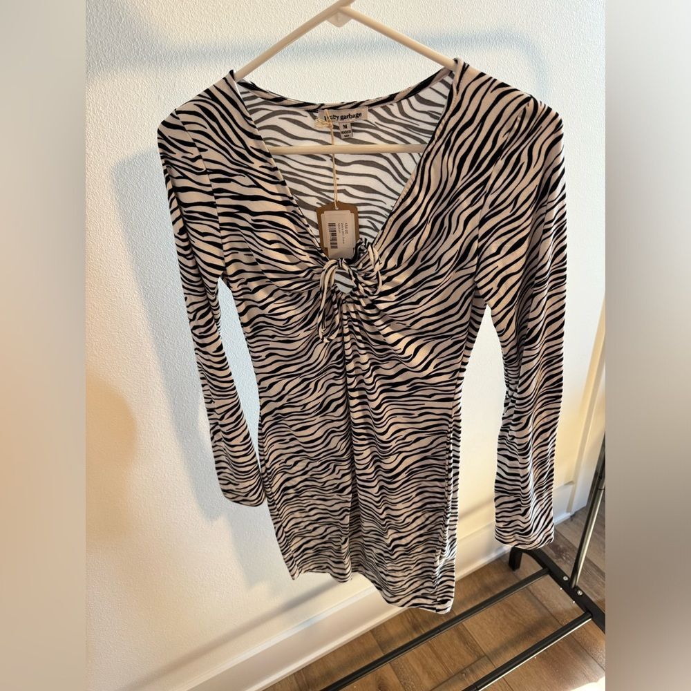 ZEBRA MINI DRESS SIZE MEDIUM PRETTY GARBAGE NEW WITH TAGS